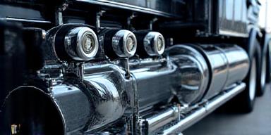 Clean modern truck engine and maintenance